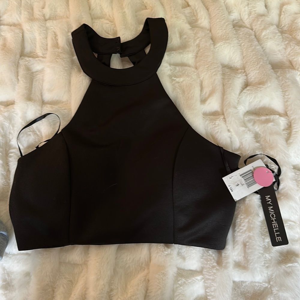 MY MICHELLE, nwt, black crop top Sz 9